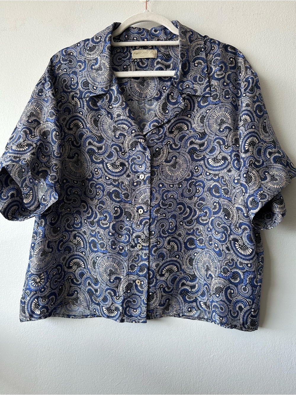 MOMONI Alabama Silk Twill Paisley Short-Sleeve Button-Up Shirt